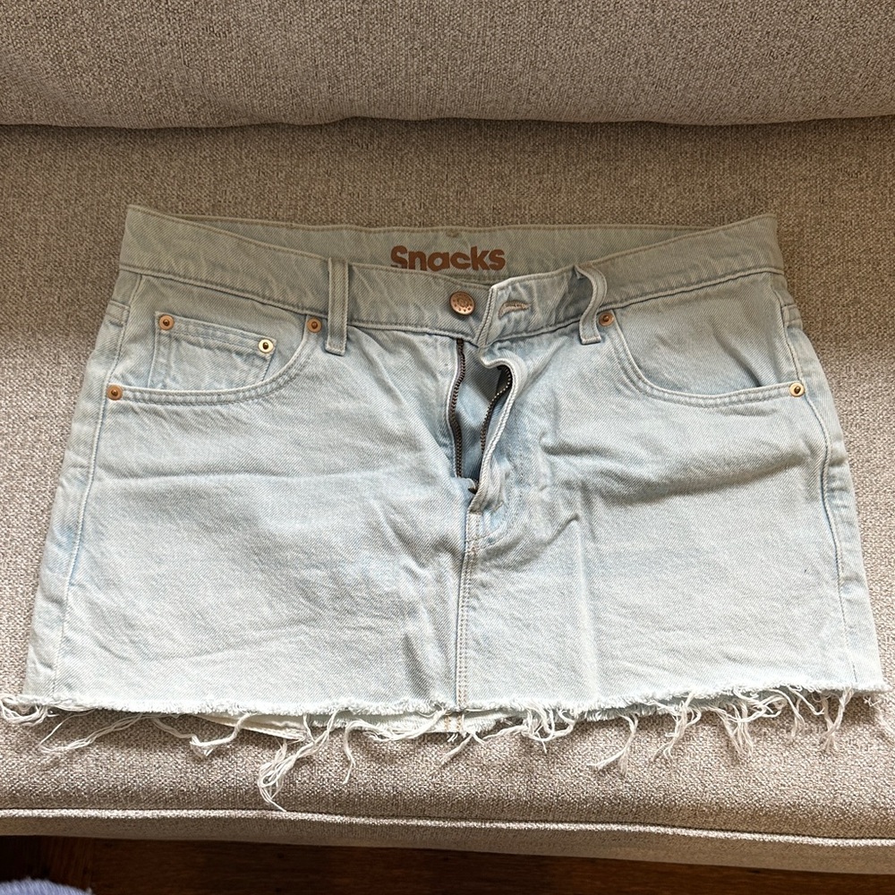 Mother SNACKS Blue Denim Skirt
